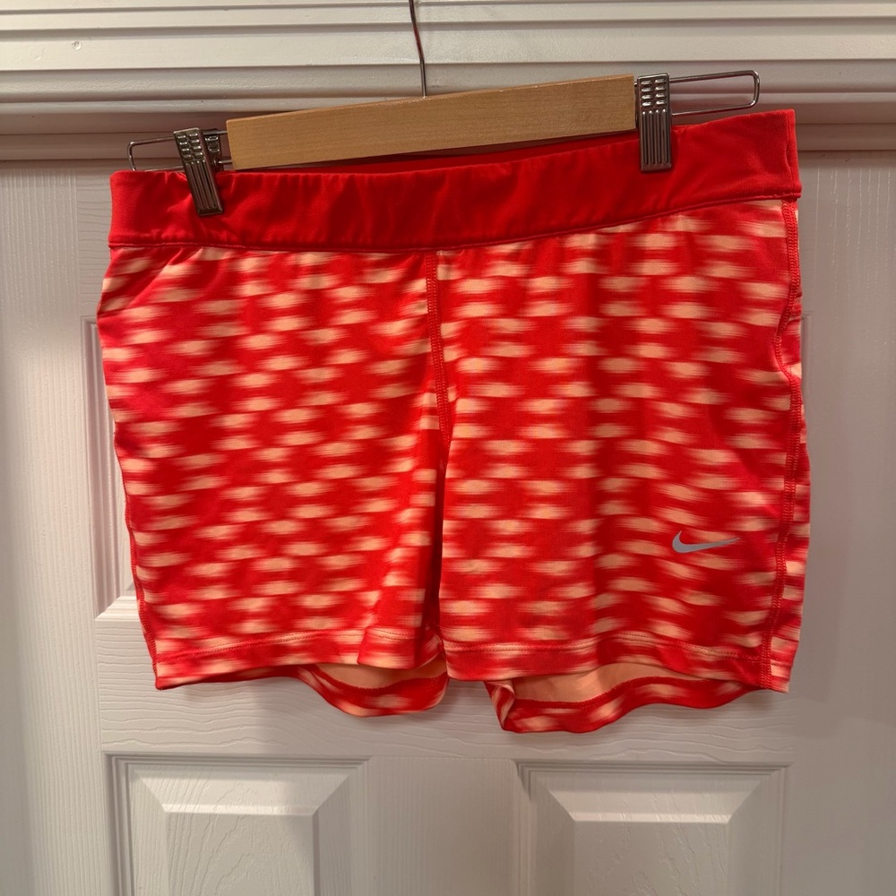 Nike Running Women’s  Sz XL Dri-Fit Compression Shorts 3” Inseam Red/Orange